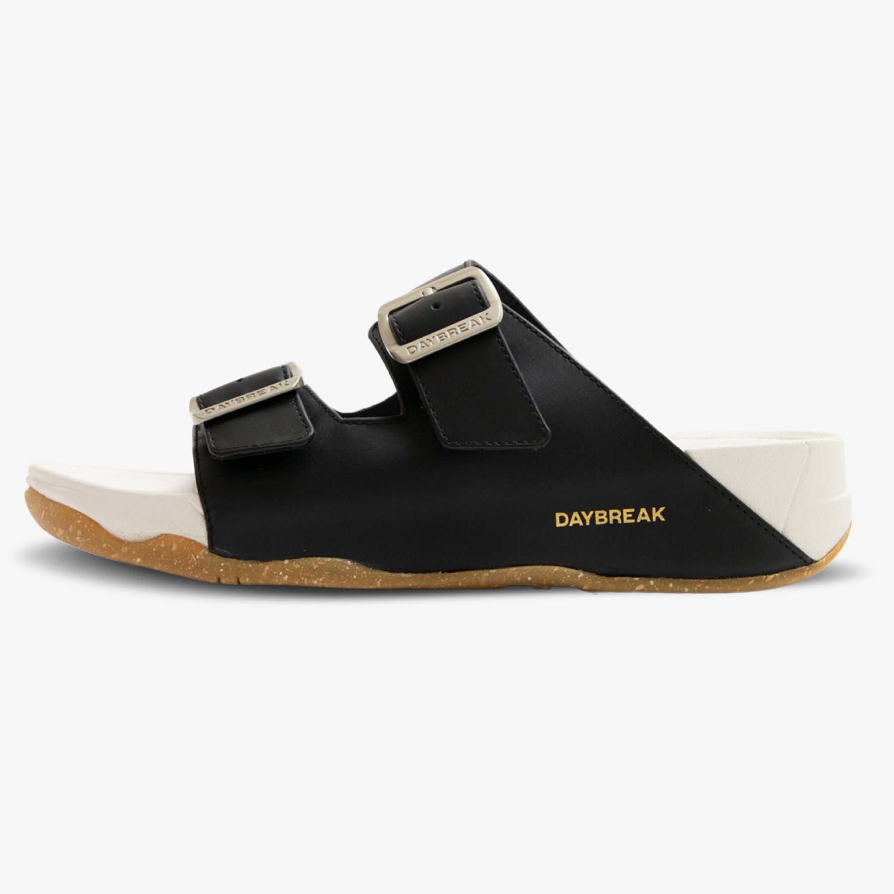 DAYBREAK Softwood Buckle Sandal Black White