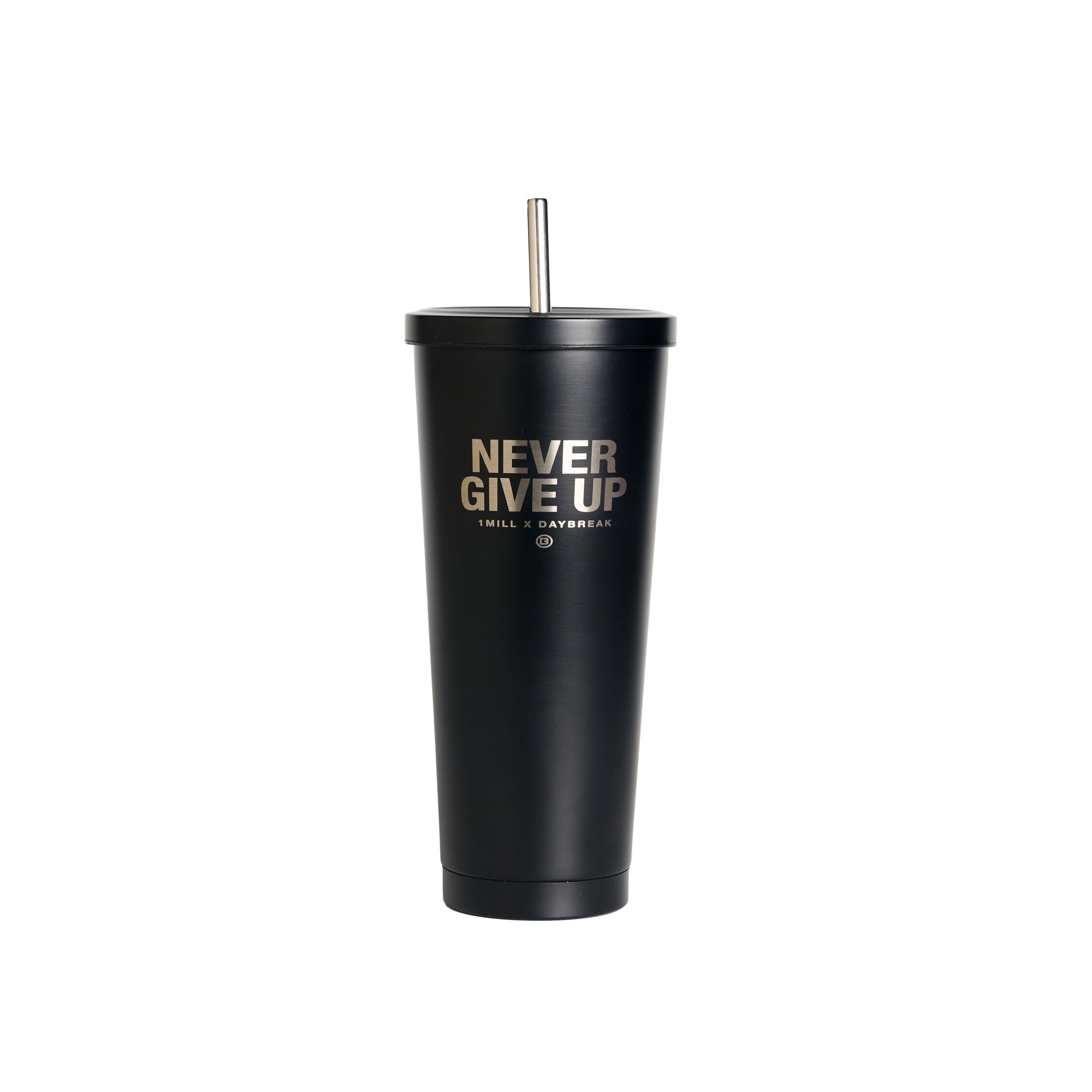 NEVER GIVE UP Premium Black Tumbler 700ml.